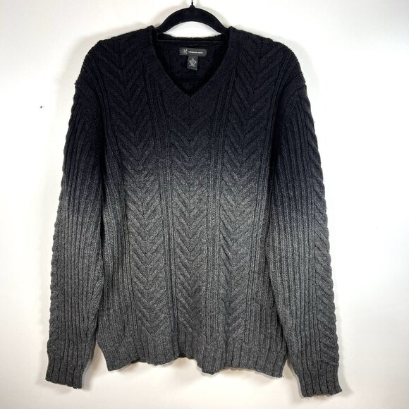 Inc International Concepts Lambswool Ombré Gray Black Sweater Size Large - Picture 1 of 8